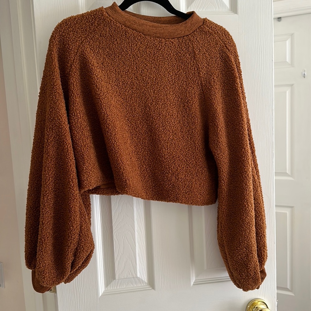 Sherpa Long Sleeve Crop Top